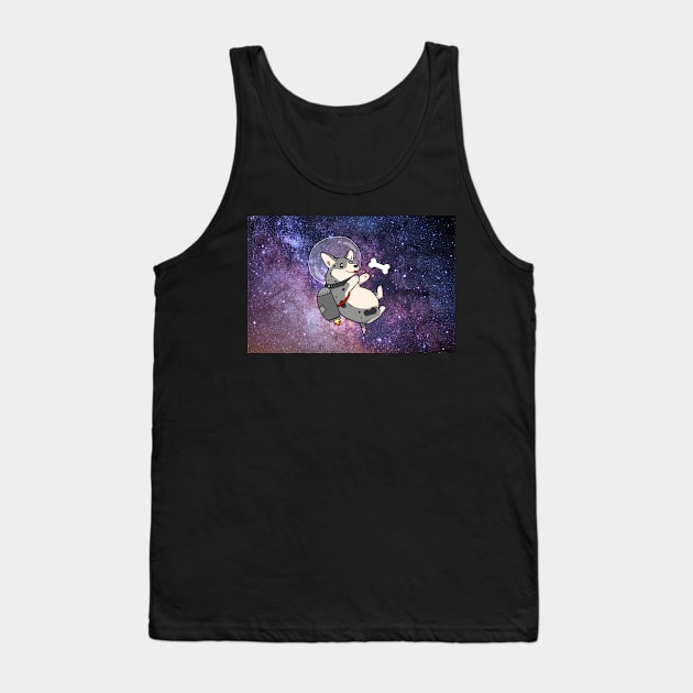 cardigan blue merle space corgi with jetpack Tank Top by sivelobanova